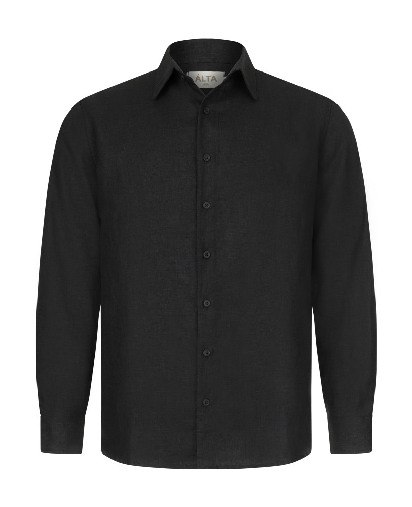 Black linen shirt