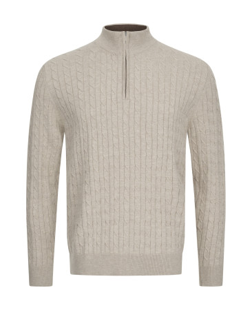 BEIGE BRAIDED SWEATER 