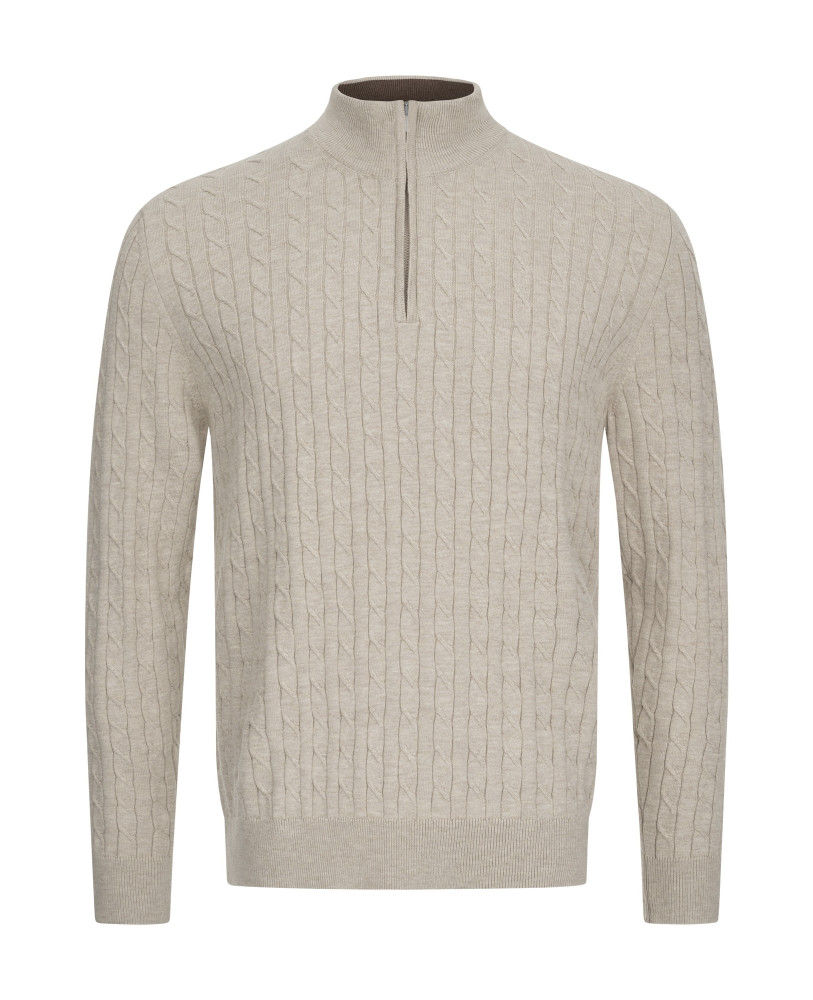 BEIGE BRAIDED SWEATER 