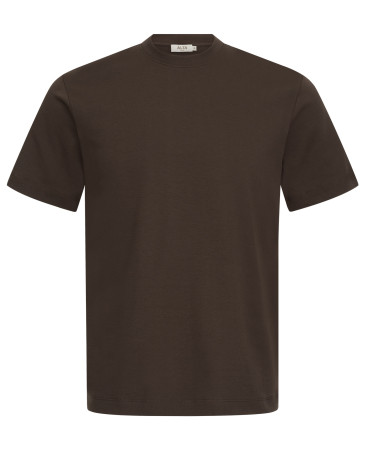 T-SHIRT MADE OF POLISHED COTTON BROWN
