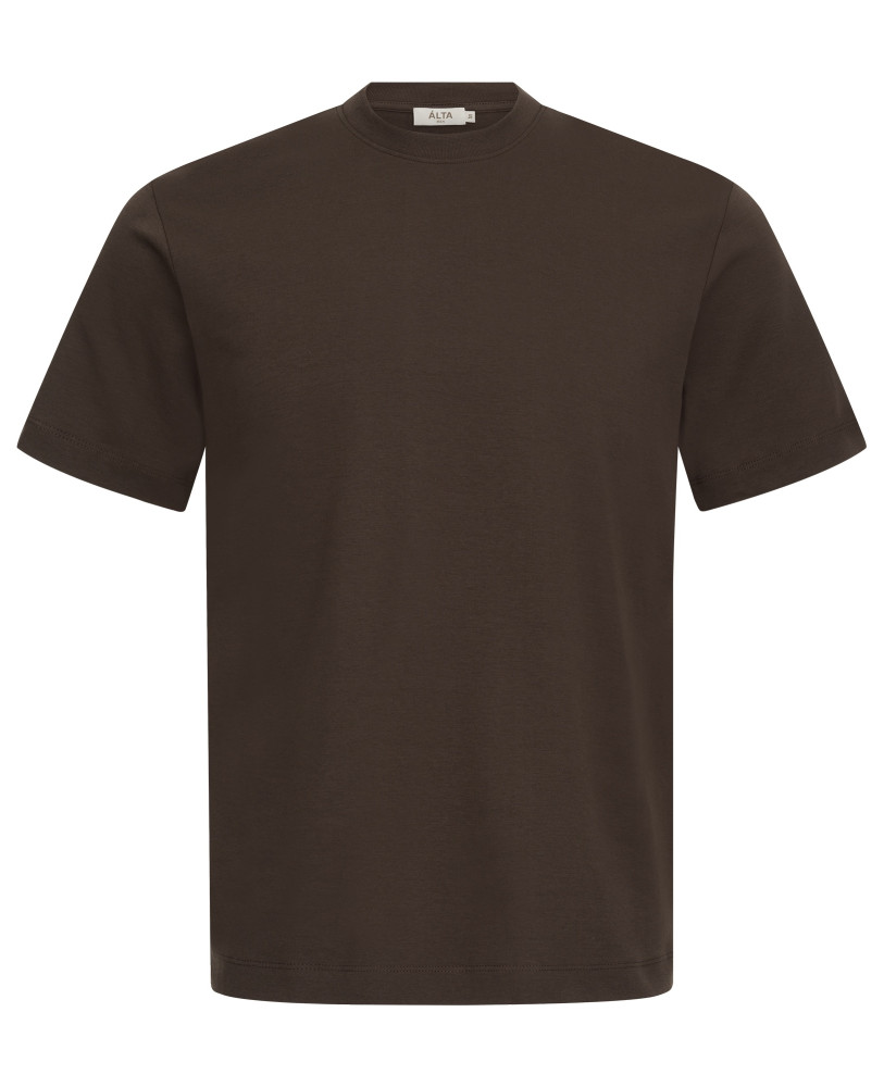 T-SHIRT MADE OF POLISHED COTTON BROWN