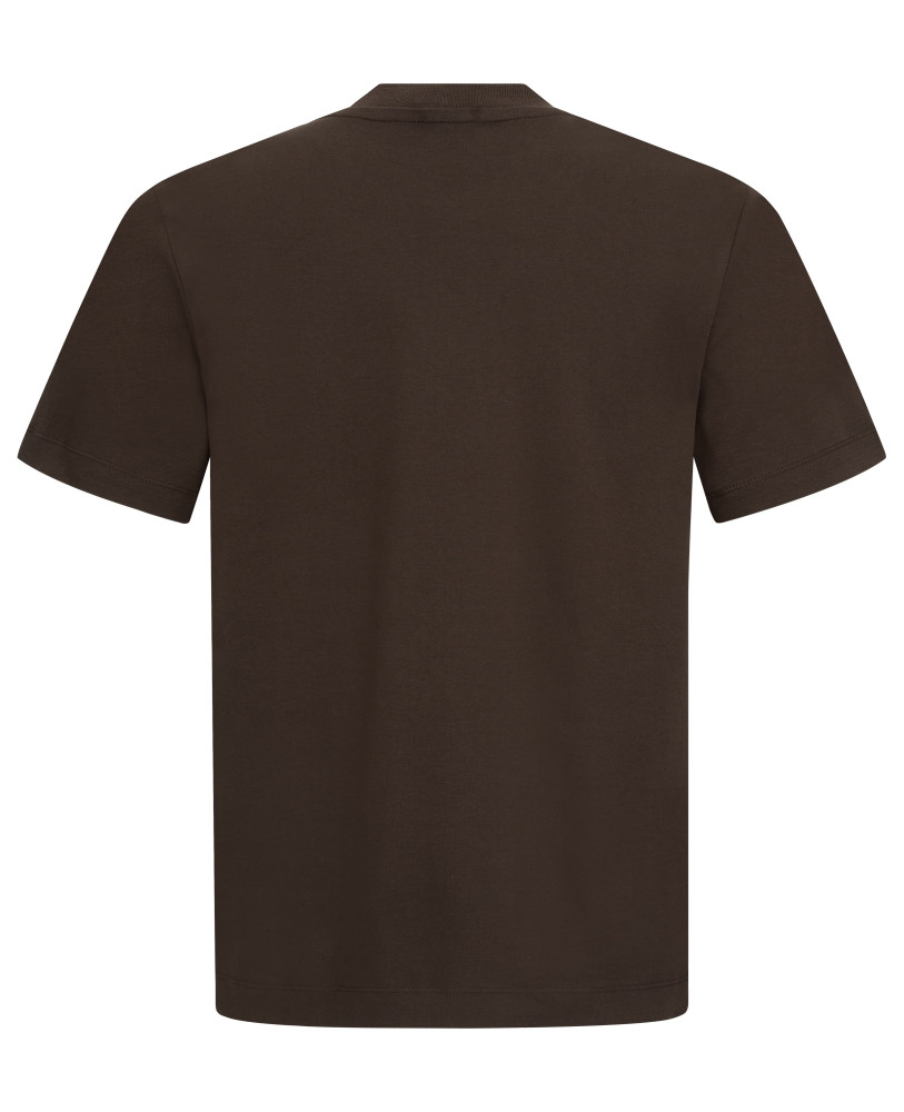 T-SHIRT MADE OF POLISHED COTTON BROWN