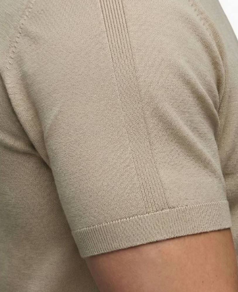BEIGE RAGLAN T-SHIT POLO SHIRT