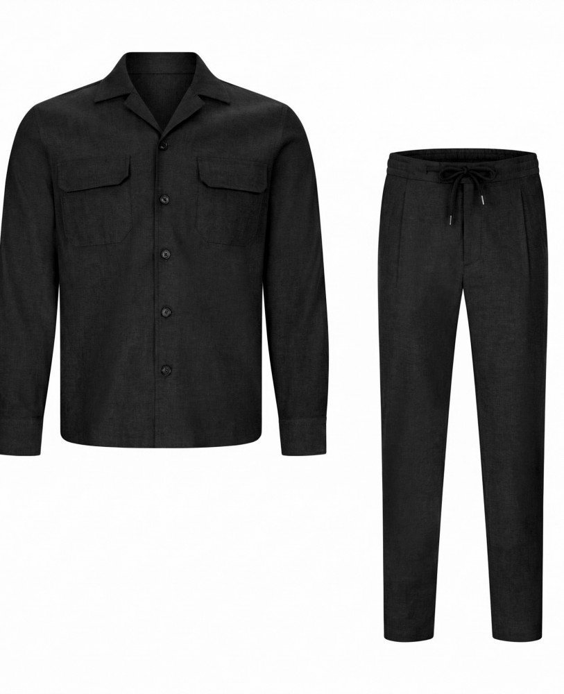 BLACK LINEN SUIT