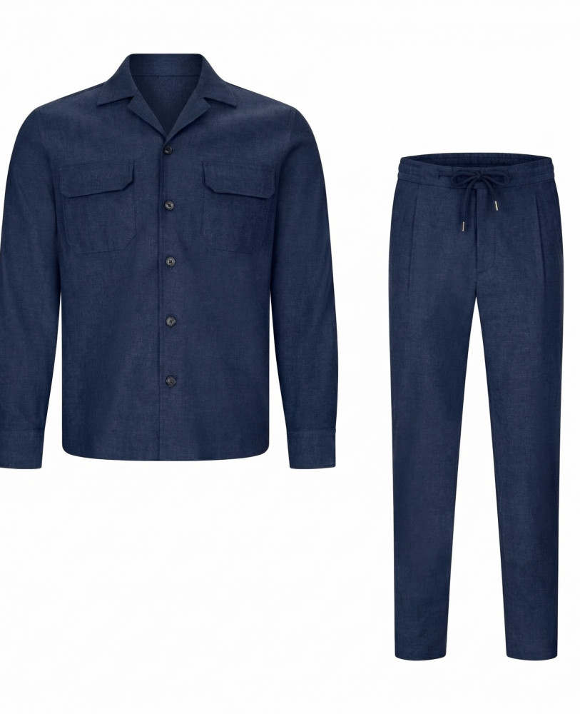 DARK BLUE LINEN SUIT