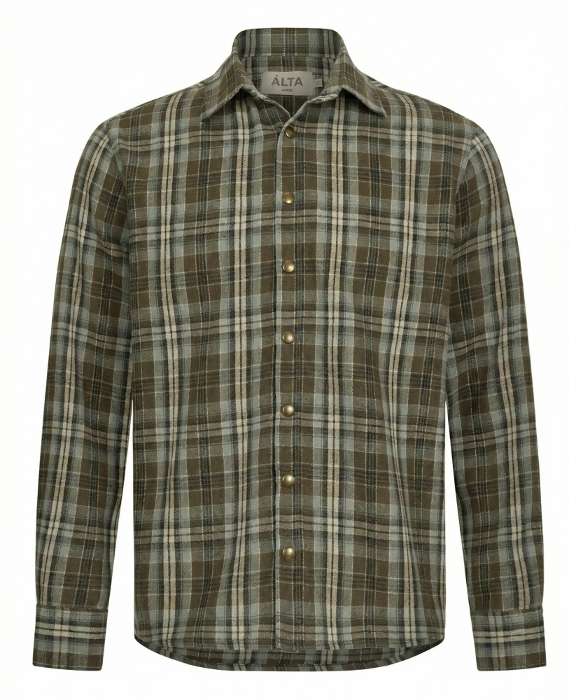 KHAKI CHECKERED SHIRT