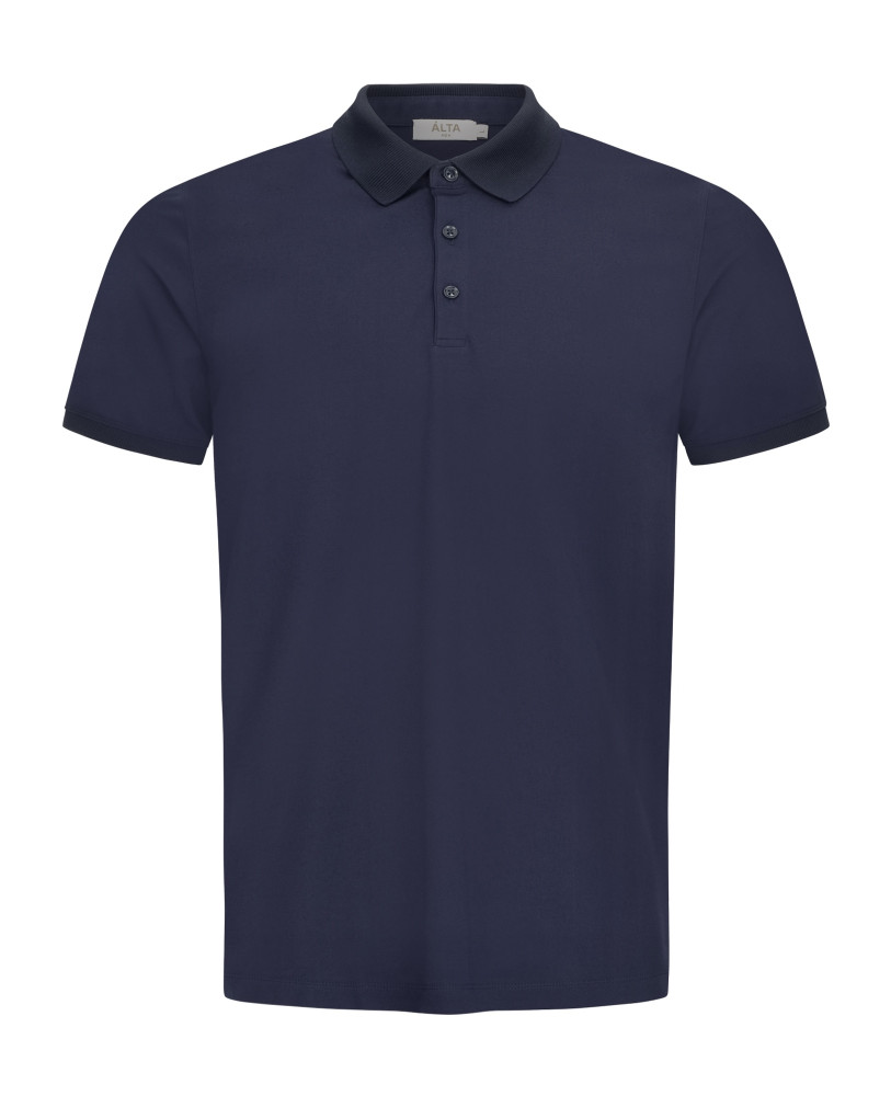 BUTTON-UP POLO WITH CUFFS NAVY BLUE