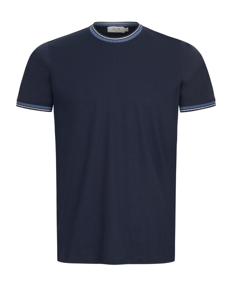 DARK BLUE T-SHIRT WITH CUFFS