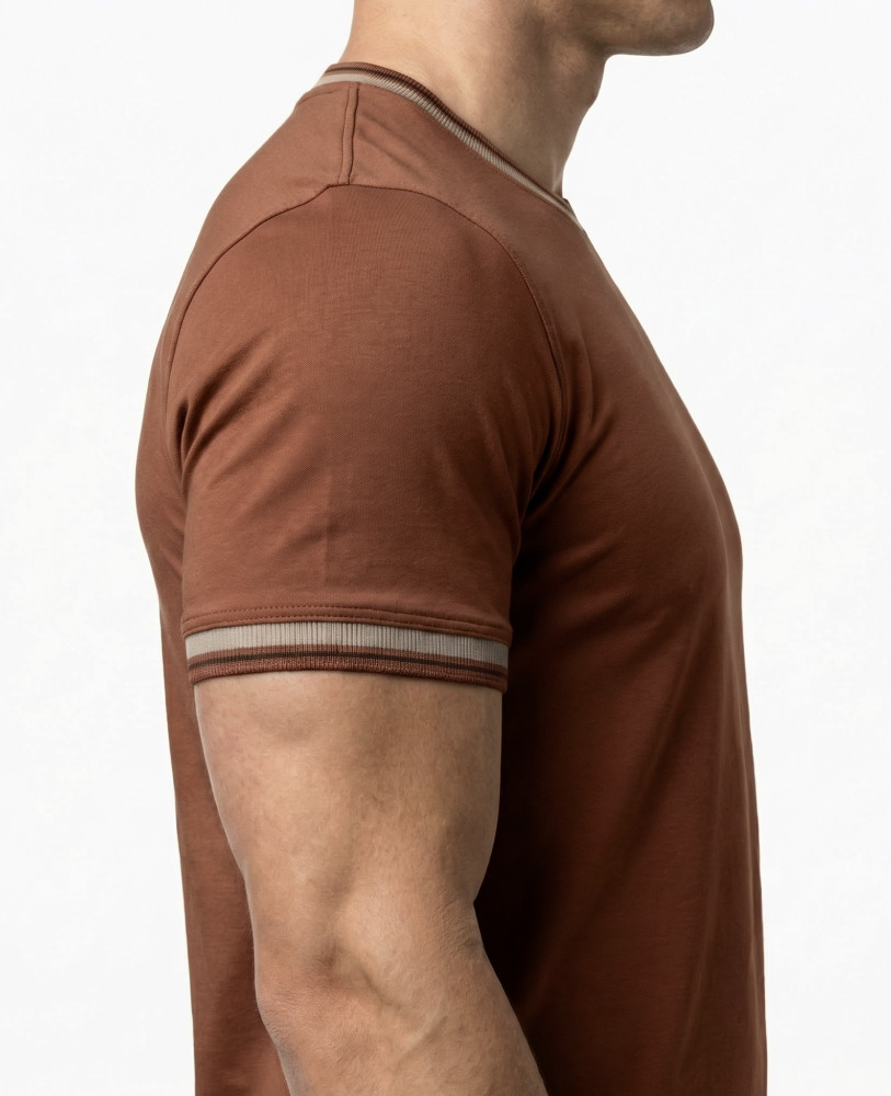 TERRACOTTA T-SHIRT WITH CUFFS