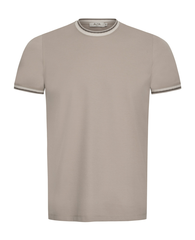 BEIGE T-SHIRT WITH CUFFS