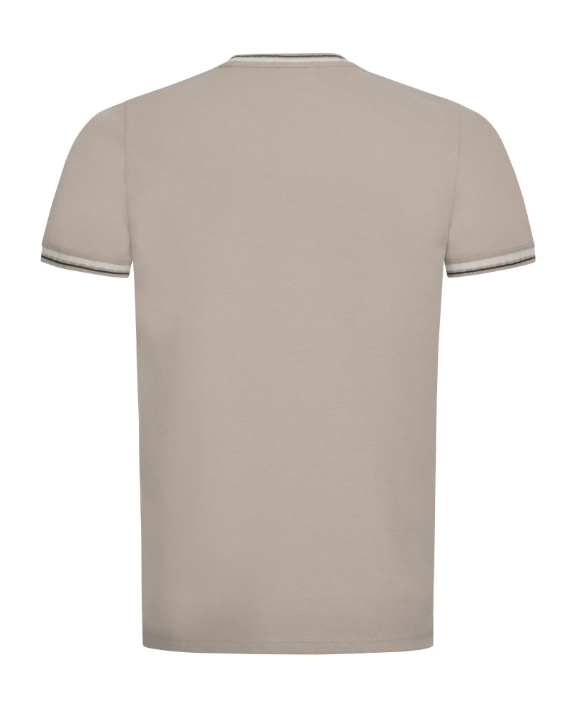 BEIGE T-SHIRT WITH CUFFS