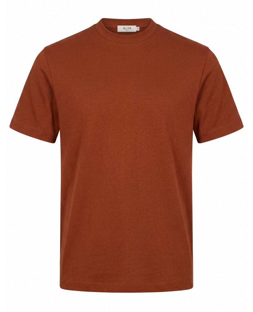 TERRACOTTA POLISHED COTTON T-SHIRT