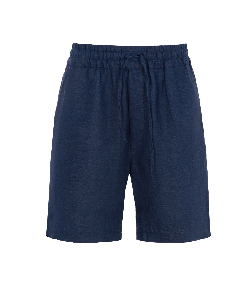 Dark navy linen shorts