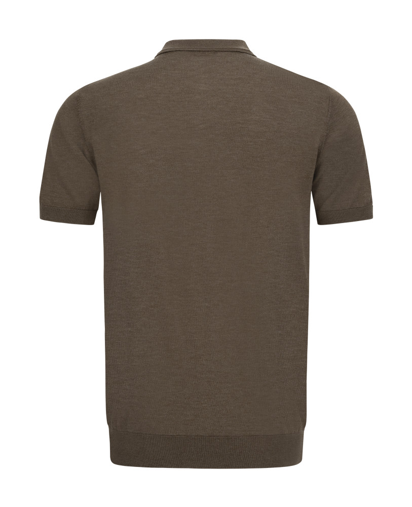 MOCHA KNITTED ZIP POLO