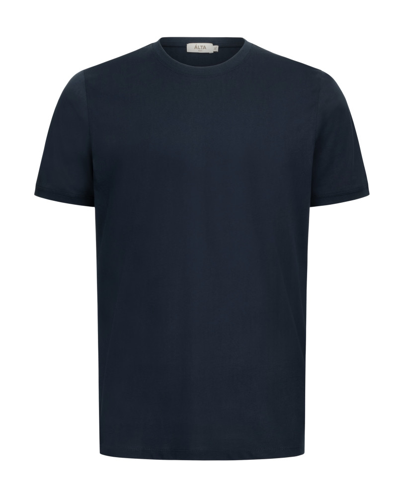 DARK BLUE SMOOTH MERCERIZED COTTON T-SHIRT