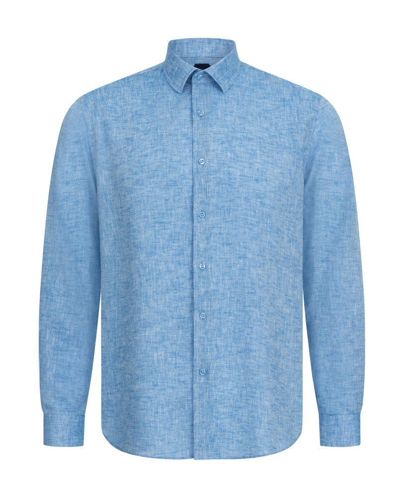 PRIVE LINEN SHIRT BLUE MELANGE