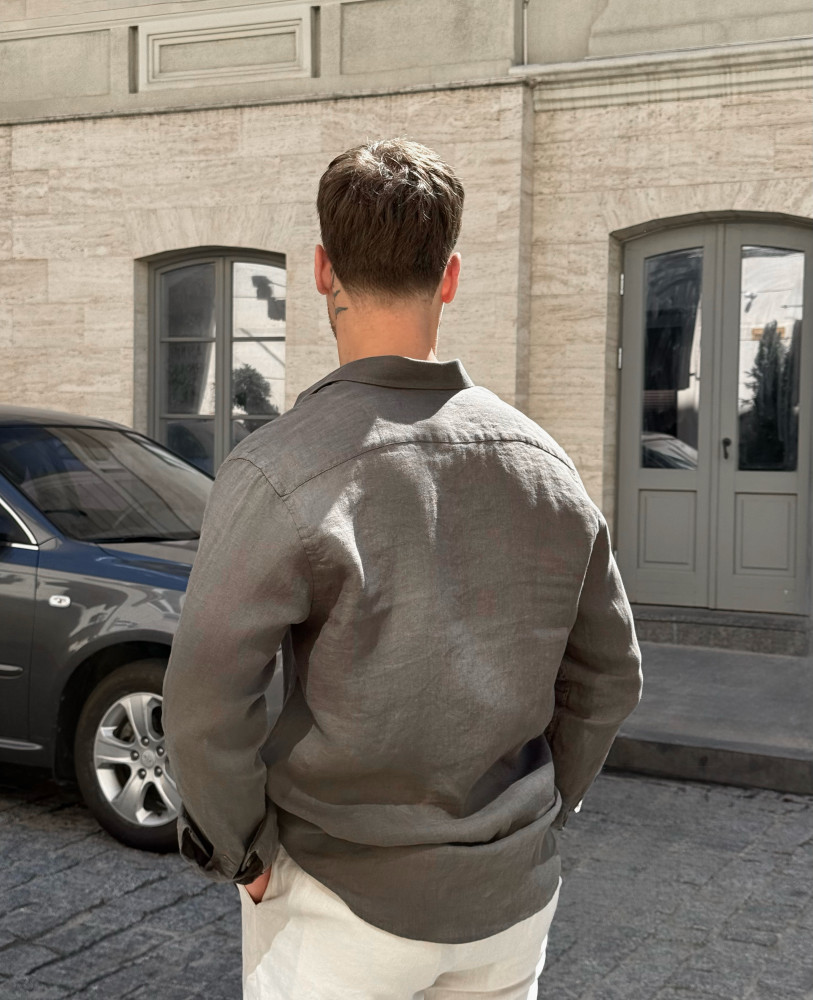 PRIVE LINEN SHIRT KHAKI