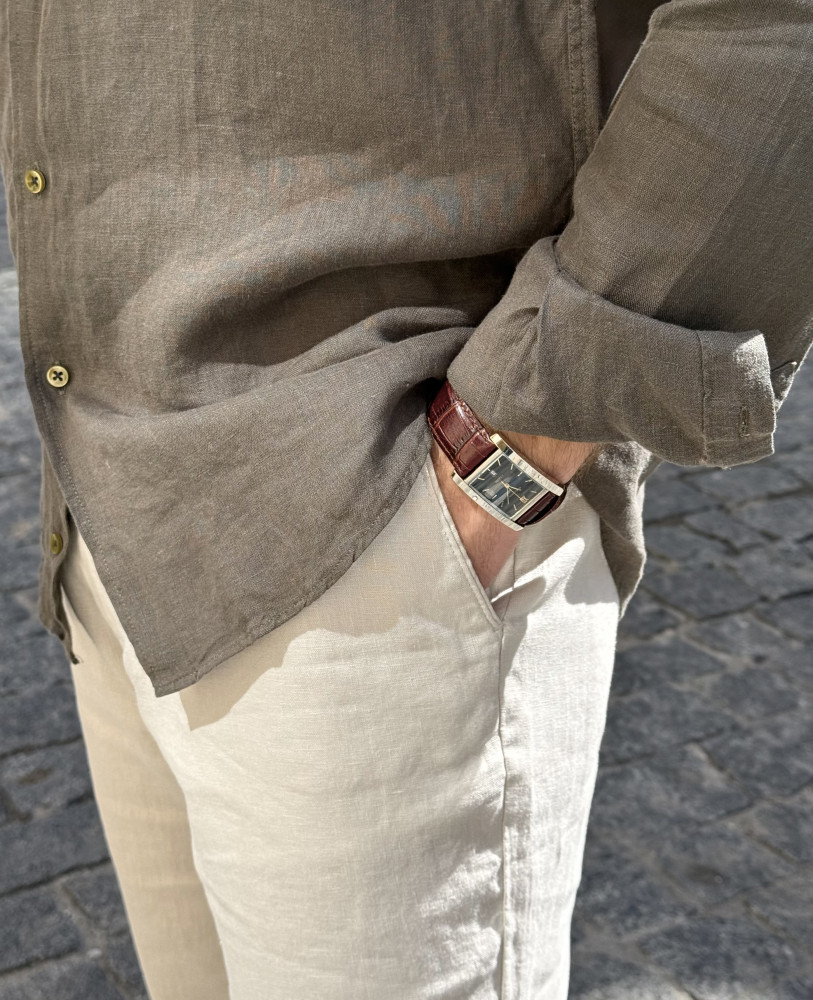 PRIVE LINEN SHIRT KHAKI