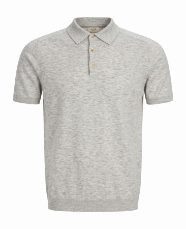 REGLAN GRAY KNITTED POLO WITH BUTTONS