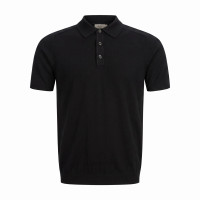 KNITTED POLO WITH BUTTONS REGLAN BLACK