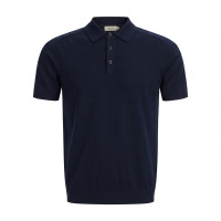 KNITTED POLO WITH BUTTONS REGLAN DARK BLUE