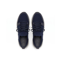 KNITTED SNEAKERS WITH DECORATIVE STRIPES DARK BLUE
