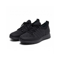 KNITTED SNEAKERS WITH DECORATIVE GRAPHITE STRIPS