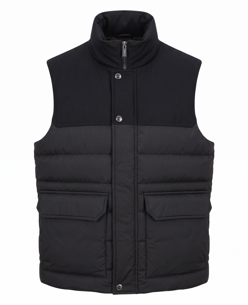 VEST WITH WOOLLEN INSERT BLACK