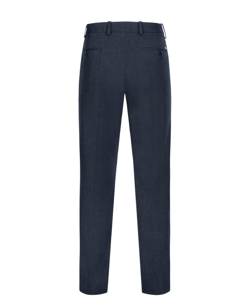 WOOLLEN TROUSERS WITH BUTTONS DARK BLUE