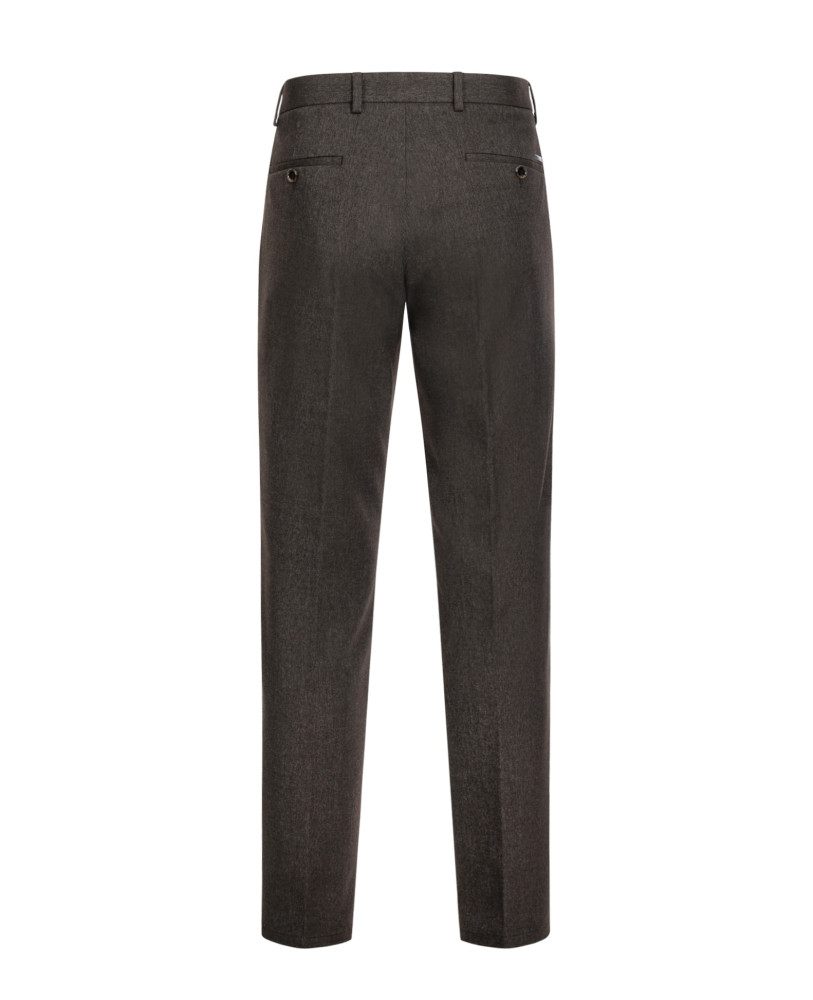 WOOLLEN TROUSERS WITH CLIPS BROWN