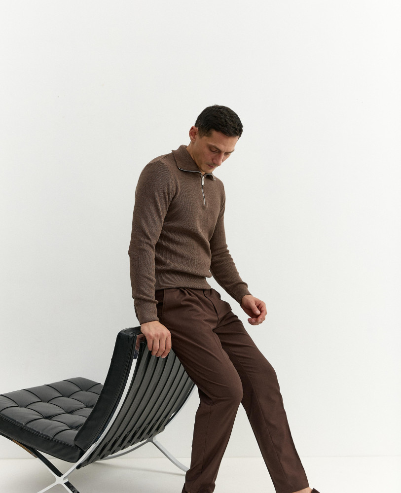 DARK BROWN WOOL PANTS