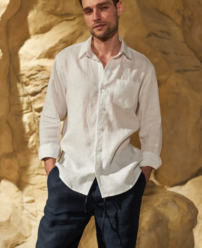 Dark navy linen shorts