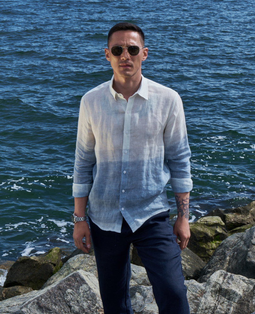 Dark navy linen pants 