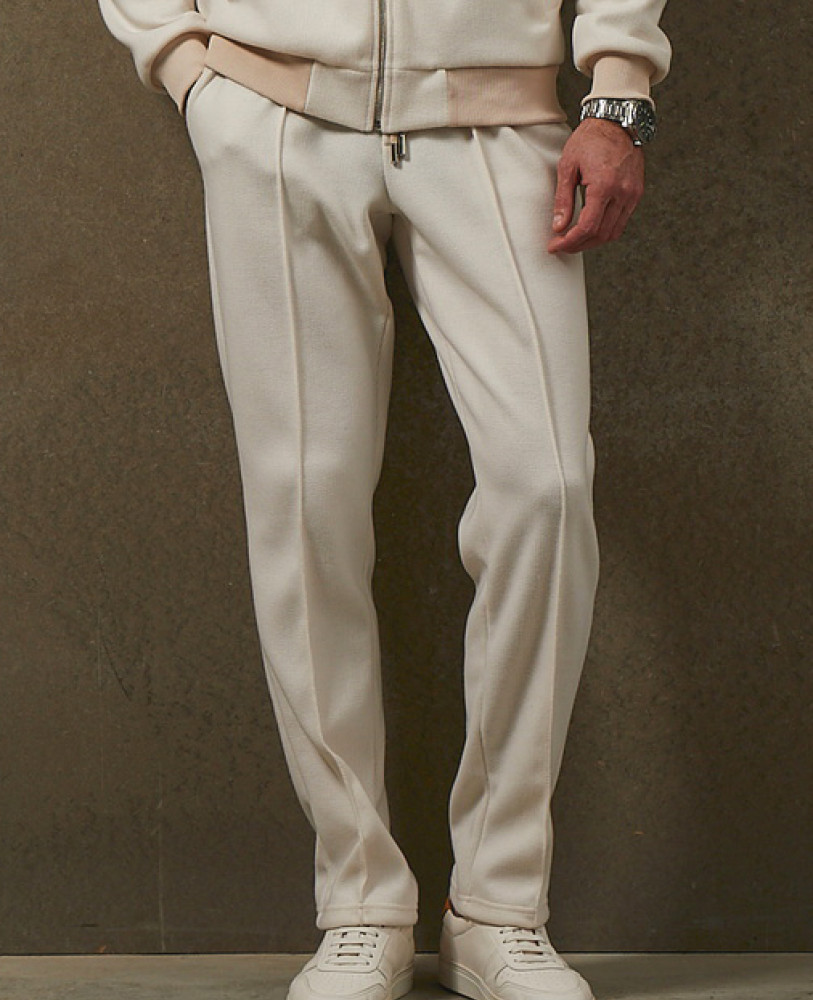 White wool trousers