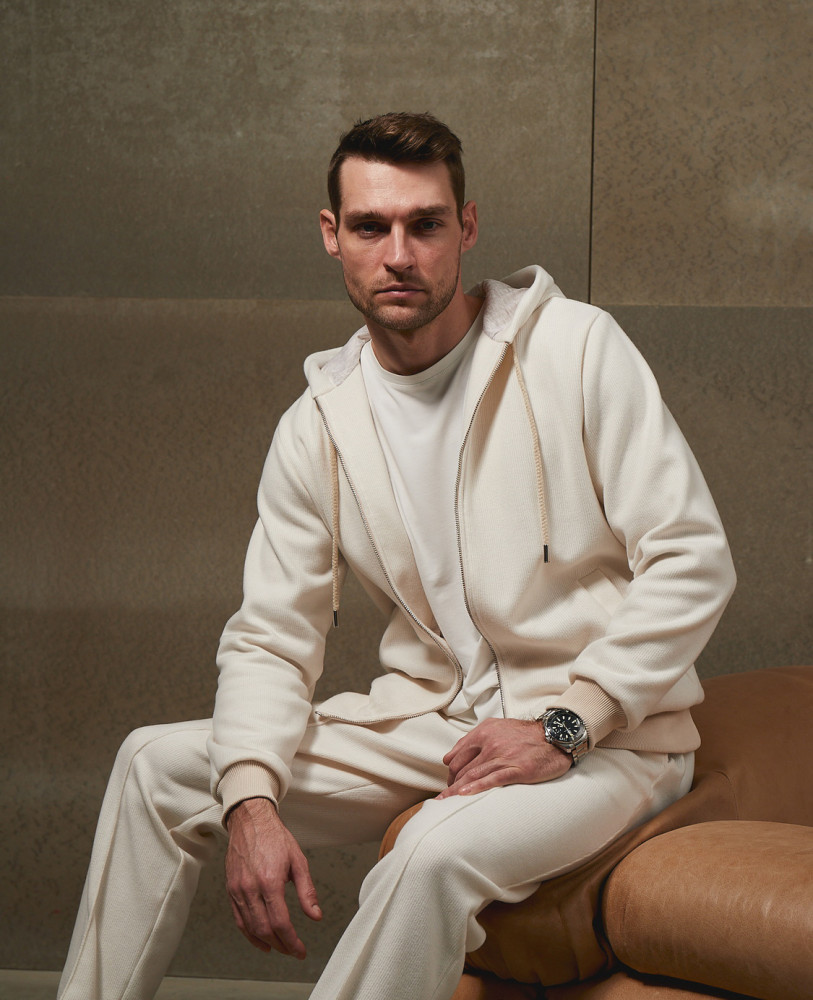 Traveler wool suit with hood