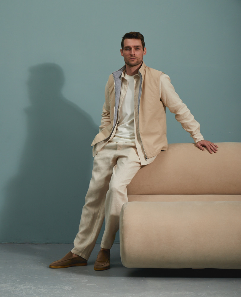 PIMA COTTON BEIGE VEST 