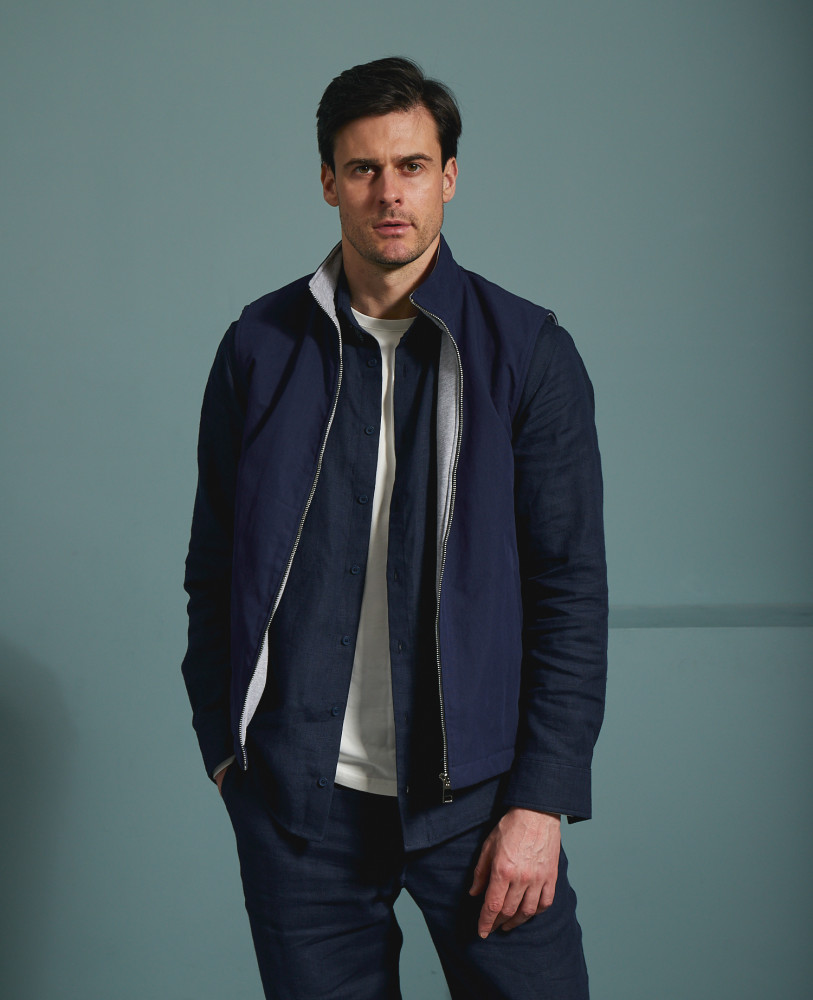 DARK NAVY PIMA COTTON VEST 