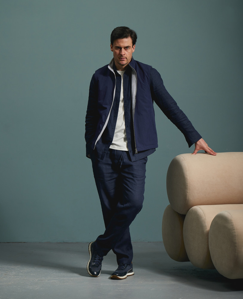 DARK NAVY PIMA COTTON VEST 